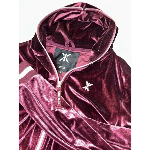 Onepiece Pants - Onepiece Original Red Burgundy Velour Loungewear Jumpsuit Unisex Size Small
